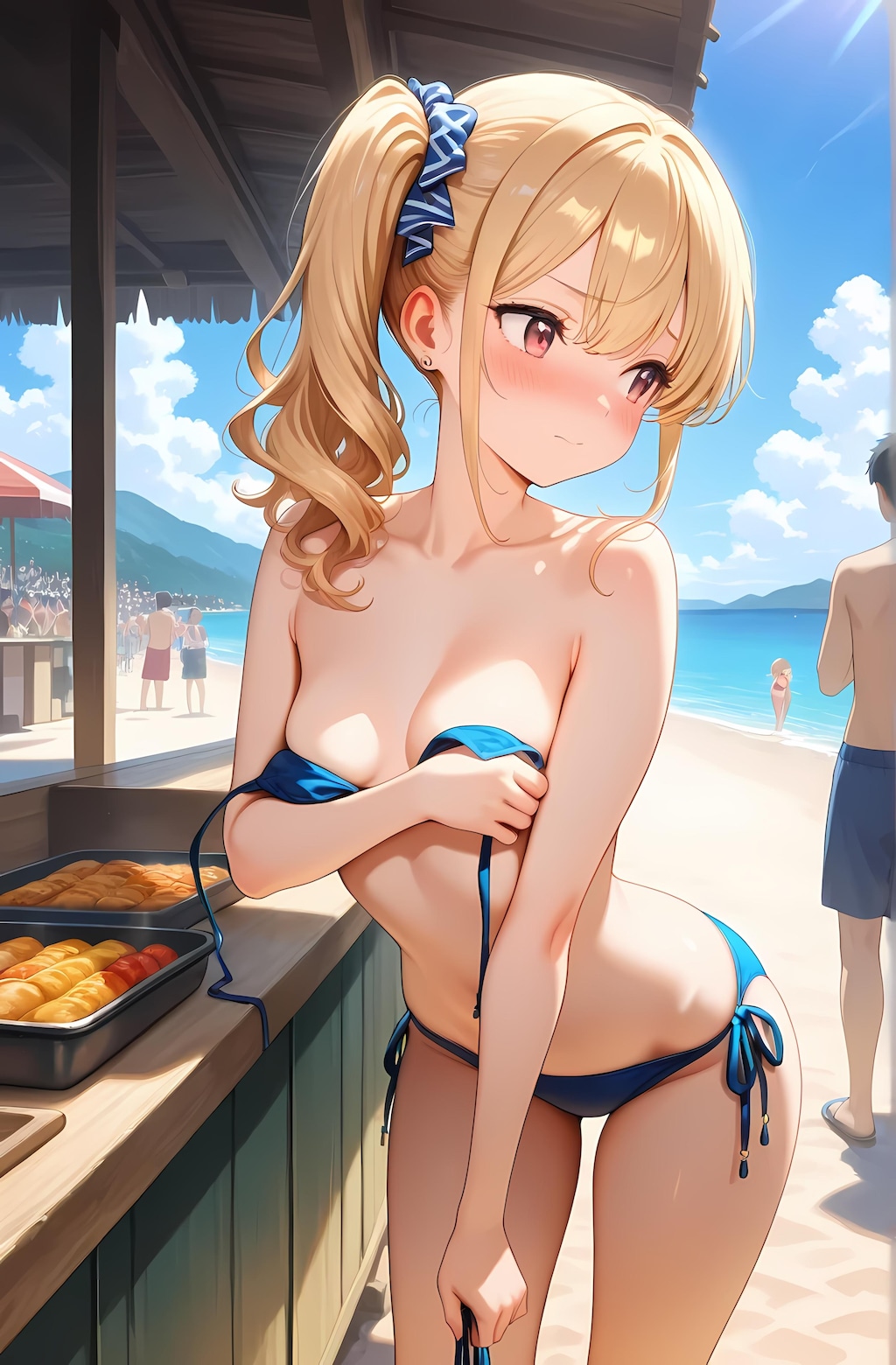 紐がほどけちゃった女の子