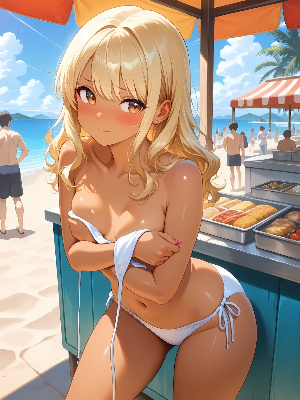 紐がほどけちゃった女の子