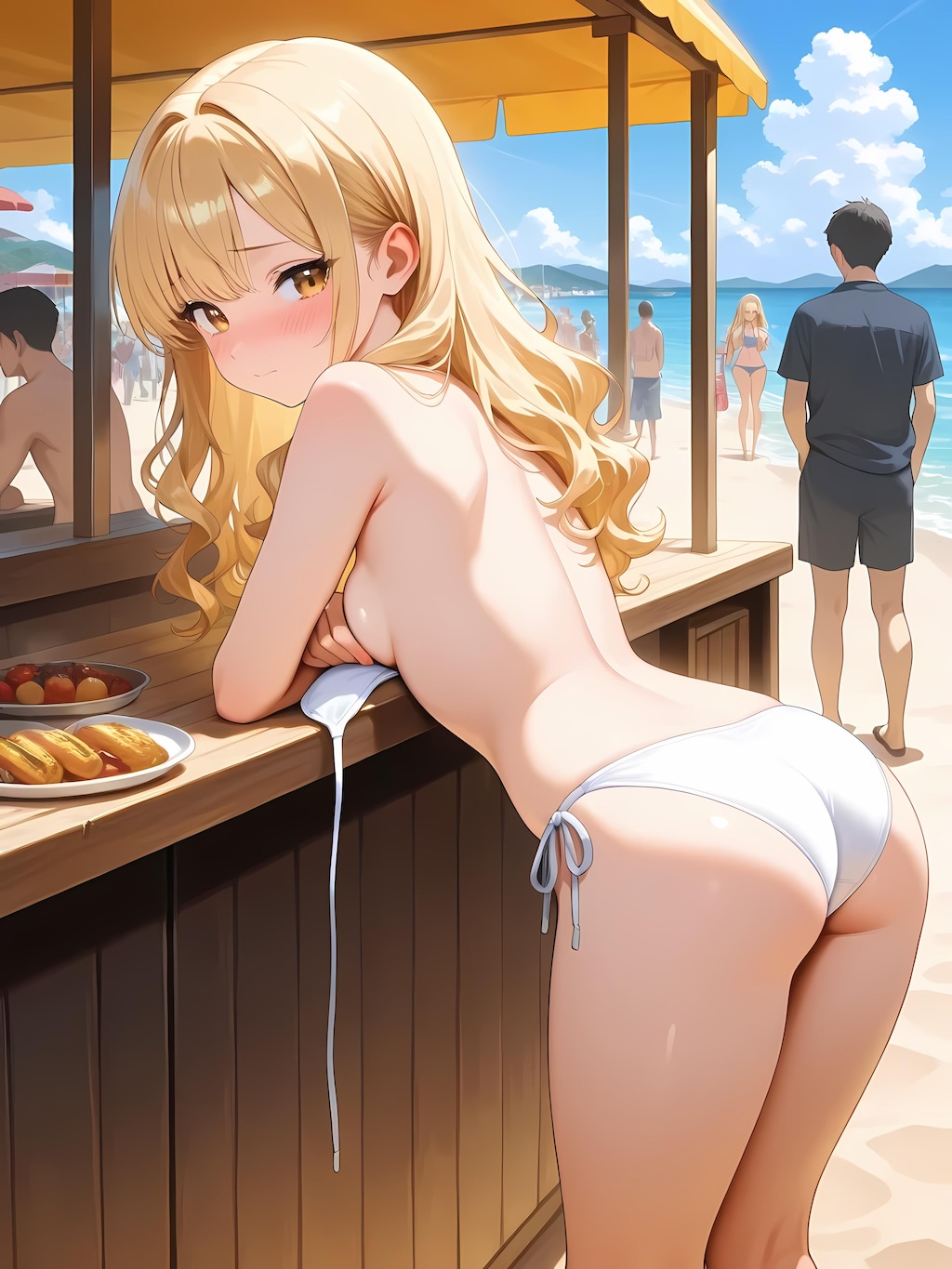 紐がほどけちゃった女の子