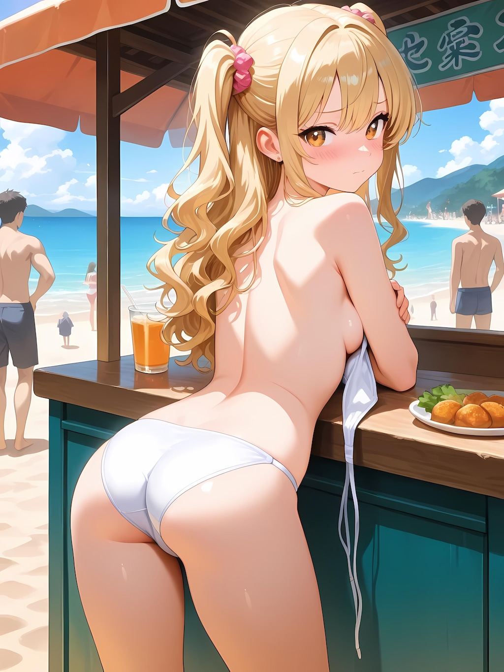 紐がほどけちゃった女の子