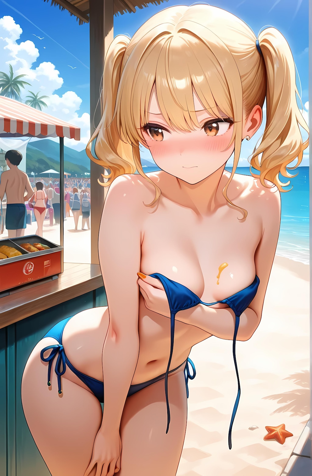 紐がほどけちゃった女の子
