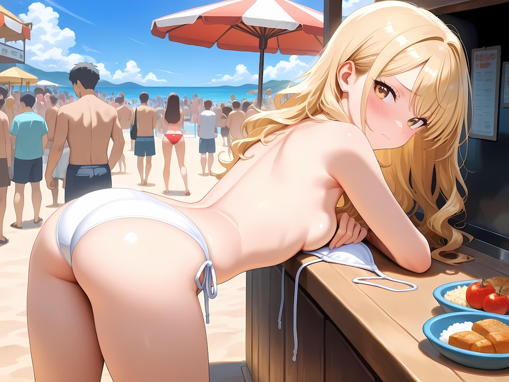紐がほどけちゃった女の子