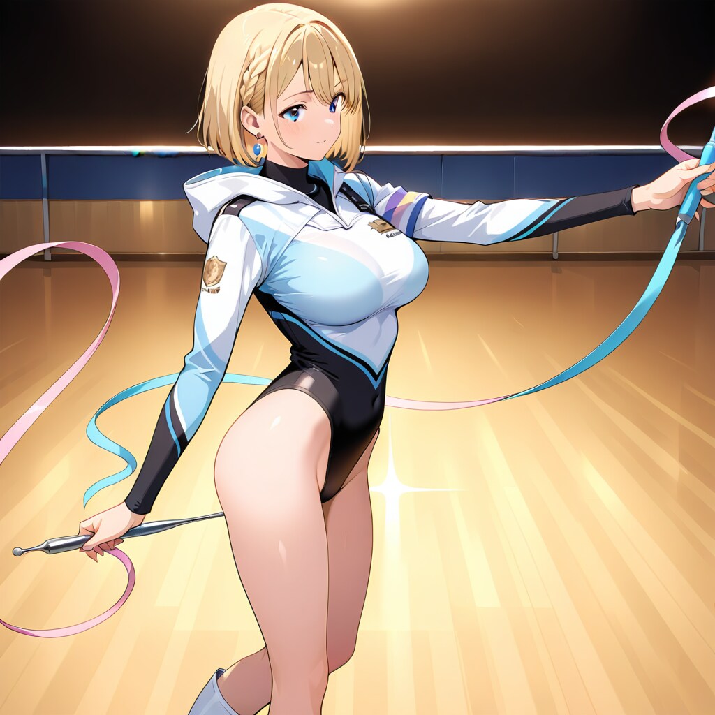 新体操パーカーハイネックレオタード美少女警官