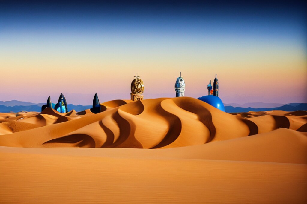 砂漠の楼閣(ダリ風?)