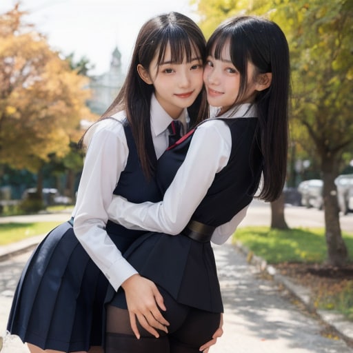 レズビアン制服美女