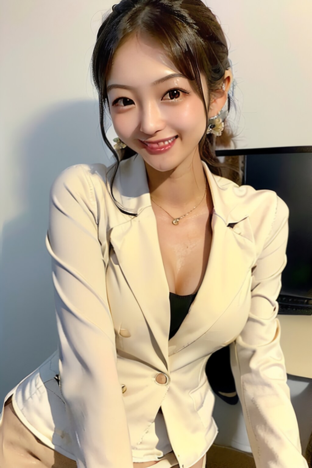 ポーズをとるOLたち