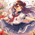 セーラー服と花畑（copilot） 4枚目