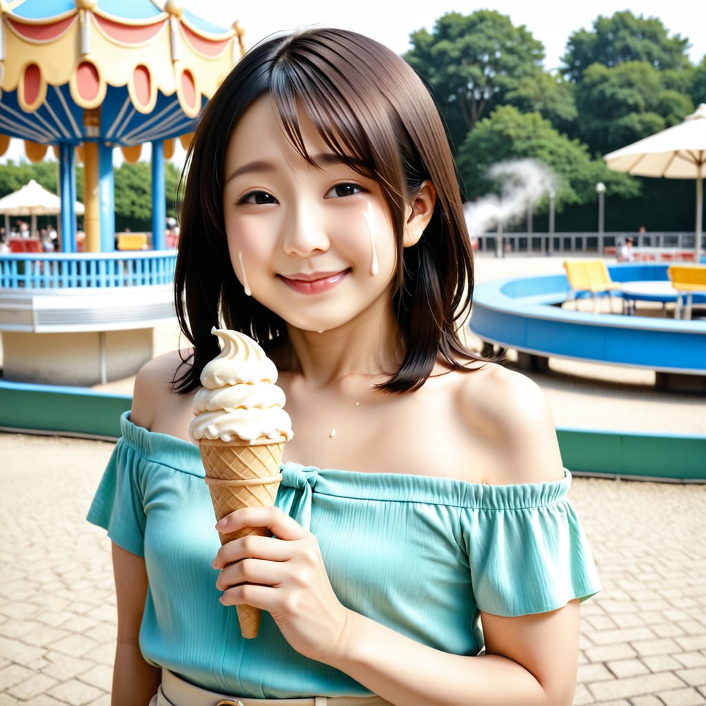 顔にクリームついてるよ