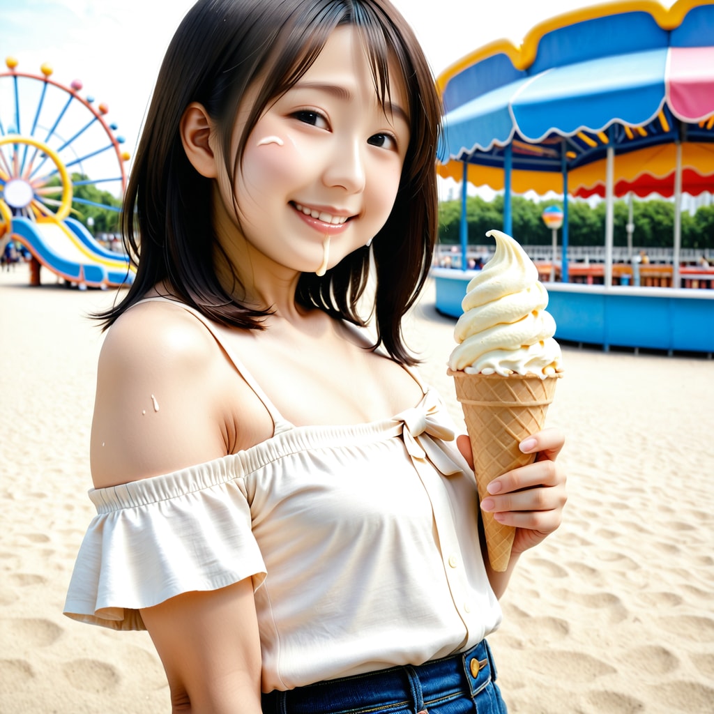 顔にクリームついてるよ