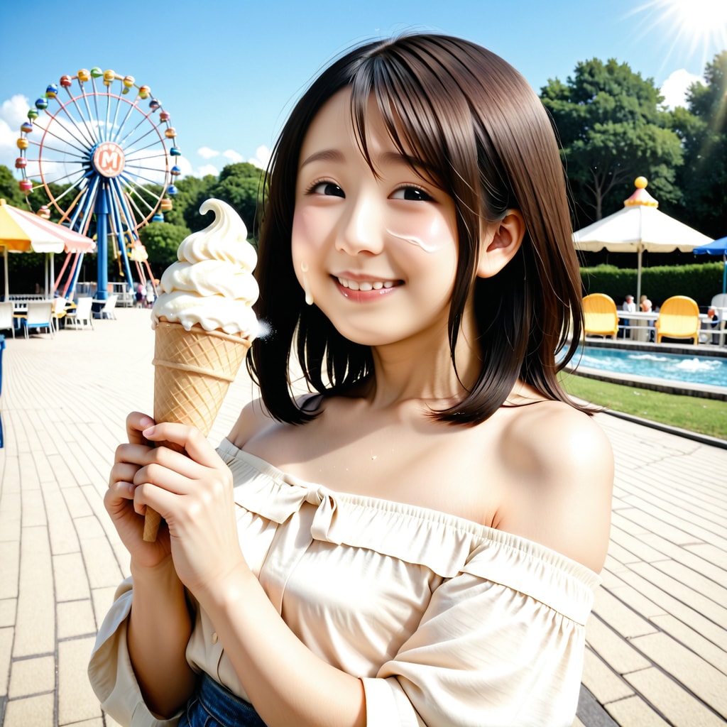 顔にクリームついてるよ