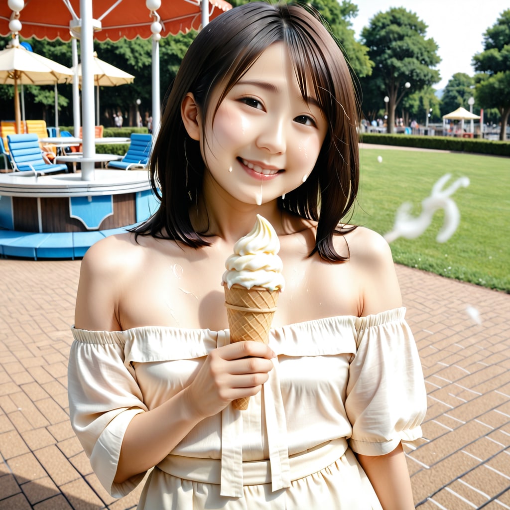 顔にクリームついてるよ