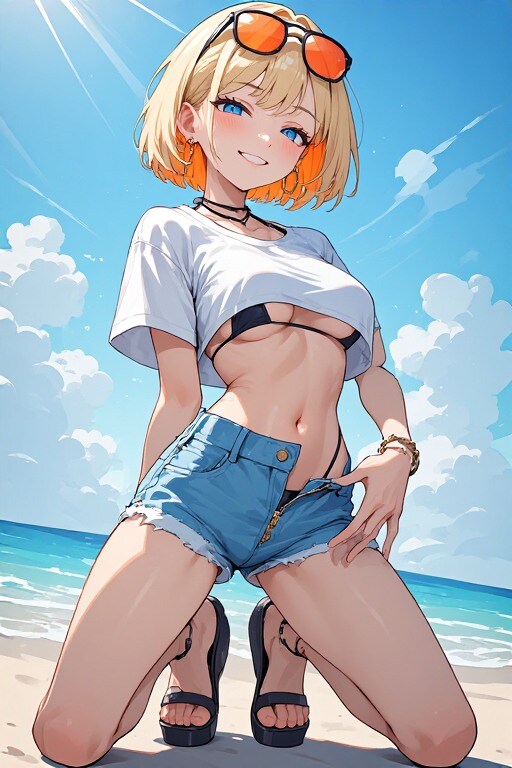 ビーチ！ホットパンツ！