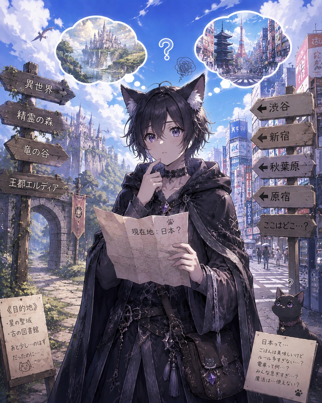 道に迷う 世界の交差点で迷う‥‥ | の人気AIイラスト・グラビア