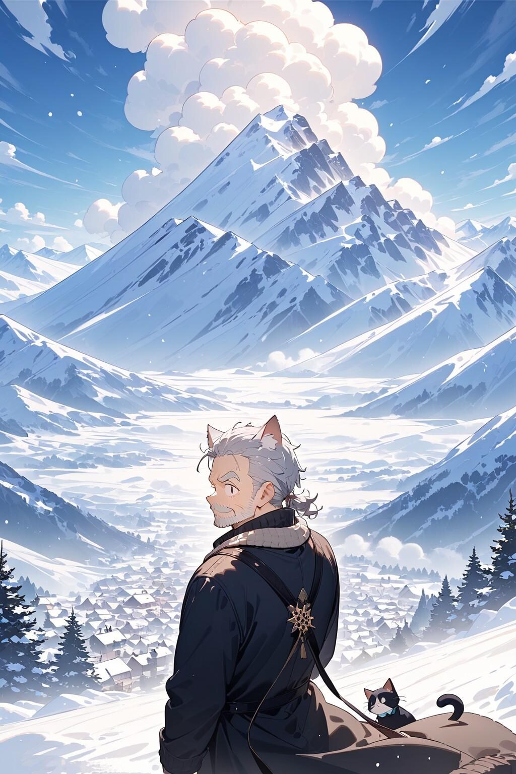 猫おじさんと登った雪山