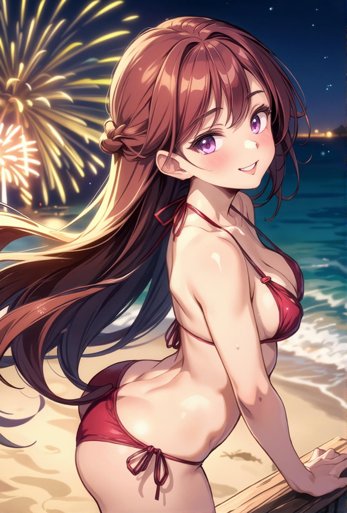 水着と花火