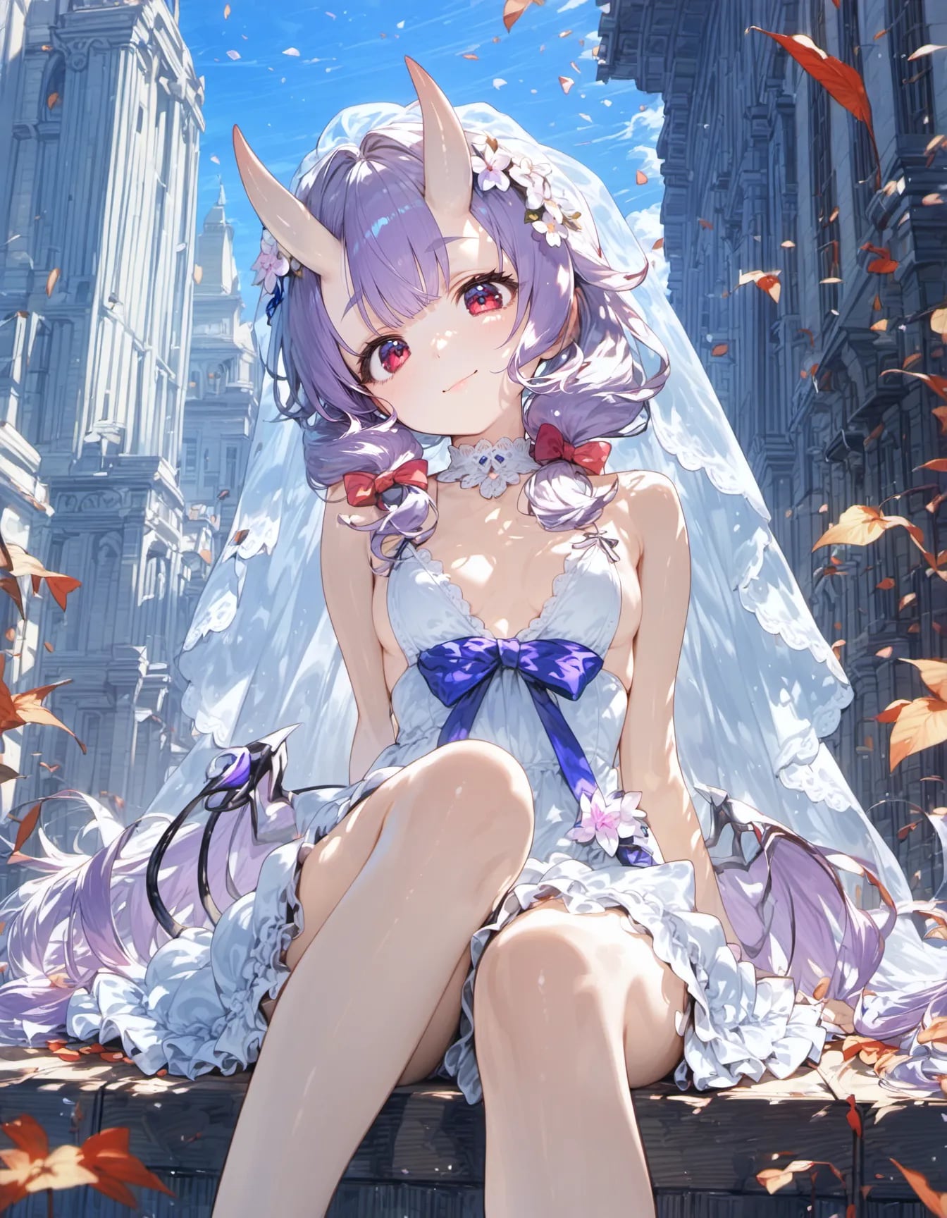 The Horned Girl Under Endless Blue