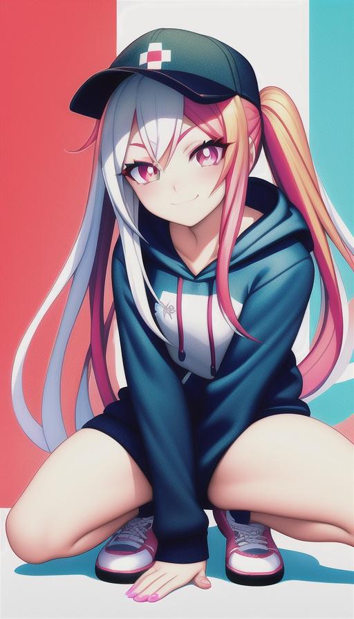 パーカーとスポーツキャップの女の子　2 | の人気AIイラスト・グラビア