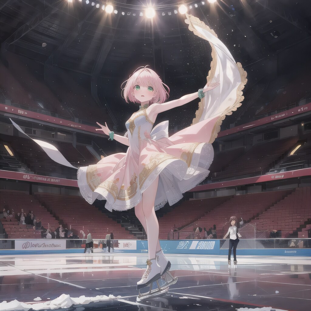 ピンク髪ボブでフィギュアの少女