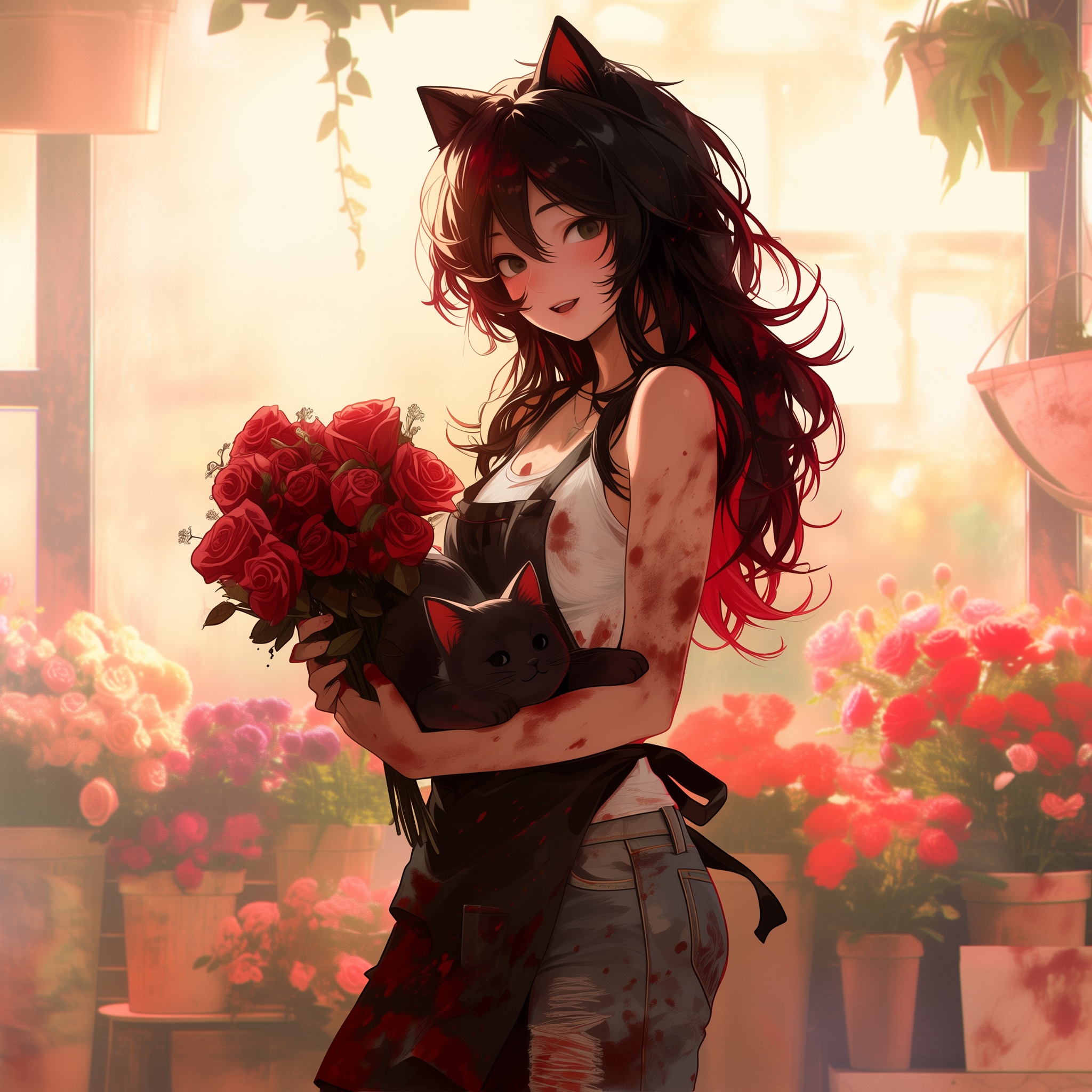 赤い薔薇の花束