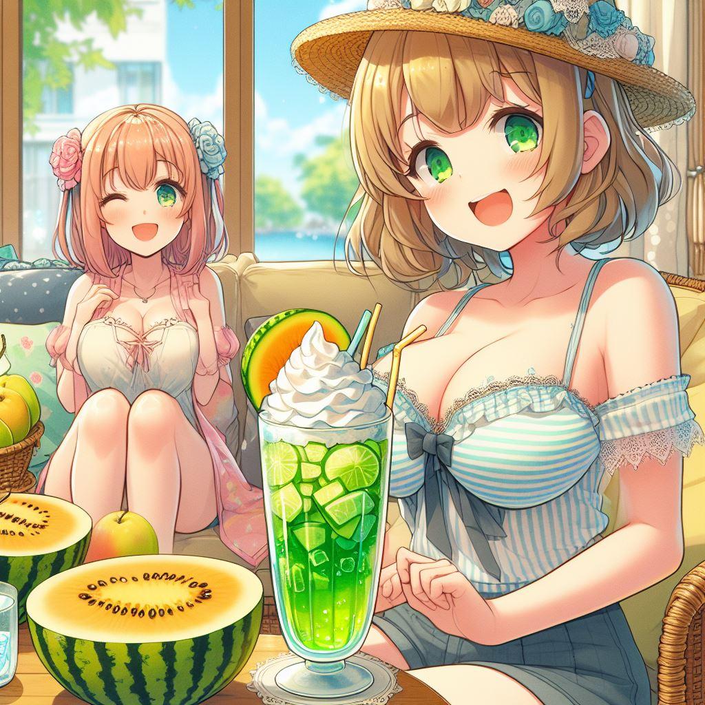 スイカ味のメロンジュース