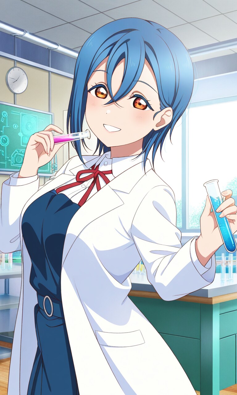 PixAIで理科室の四季ちゃん🧪🥼❤️