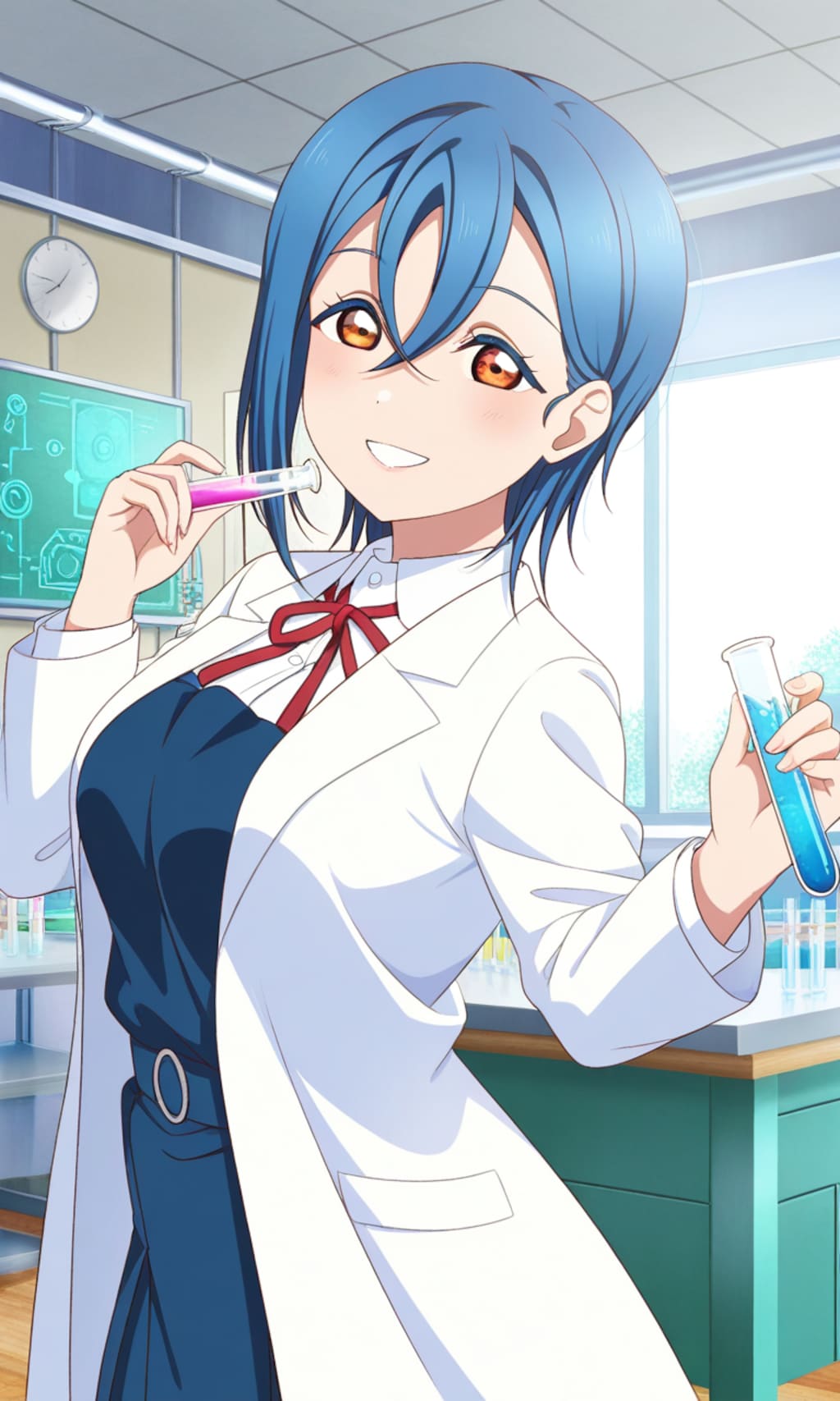PixAIで理科室の四季ちゃん🧪🥼❤️