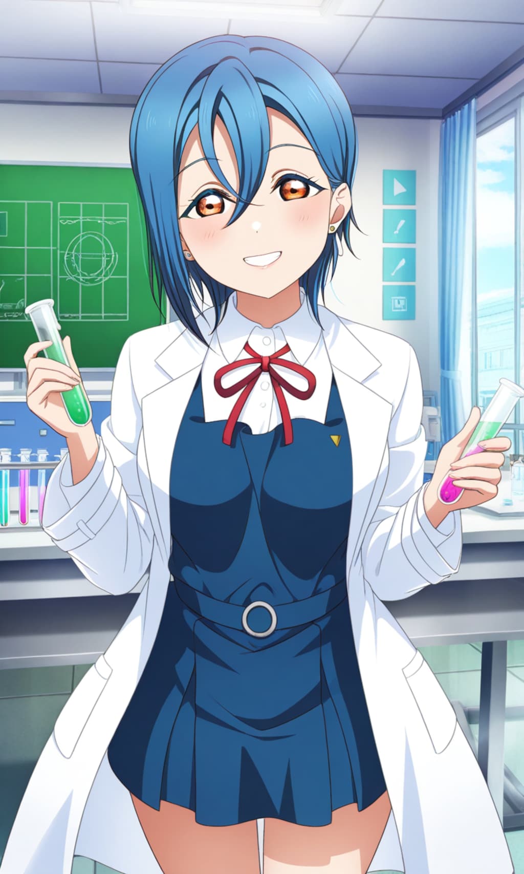 PixAIで理科室の四季ちゃん🧪🥼❤️