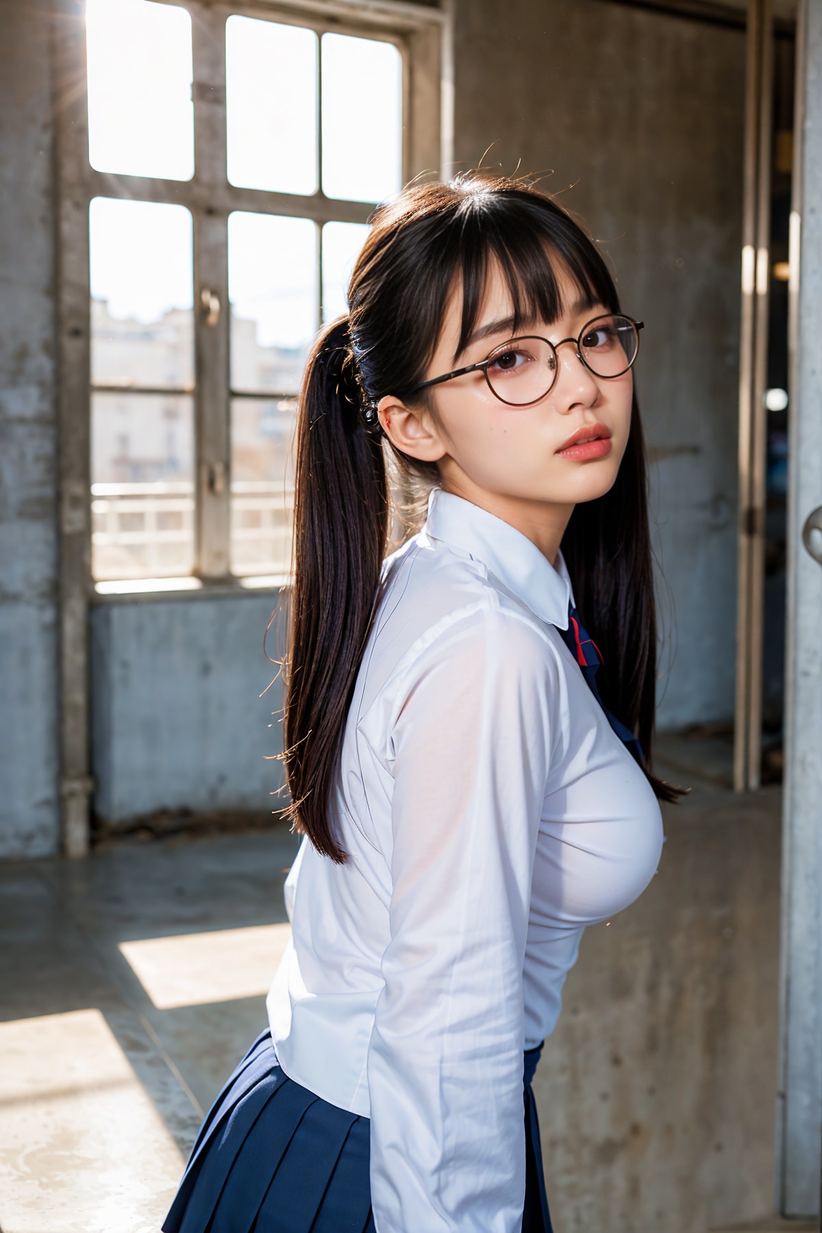 地味メガネっ子ポートレート①