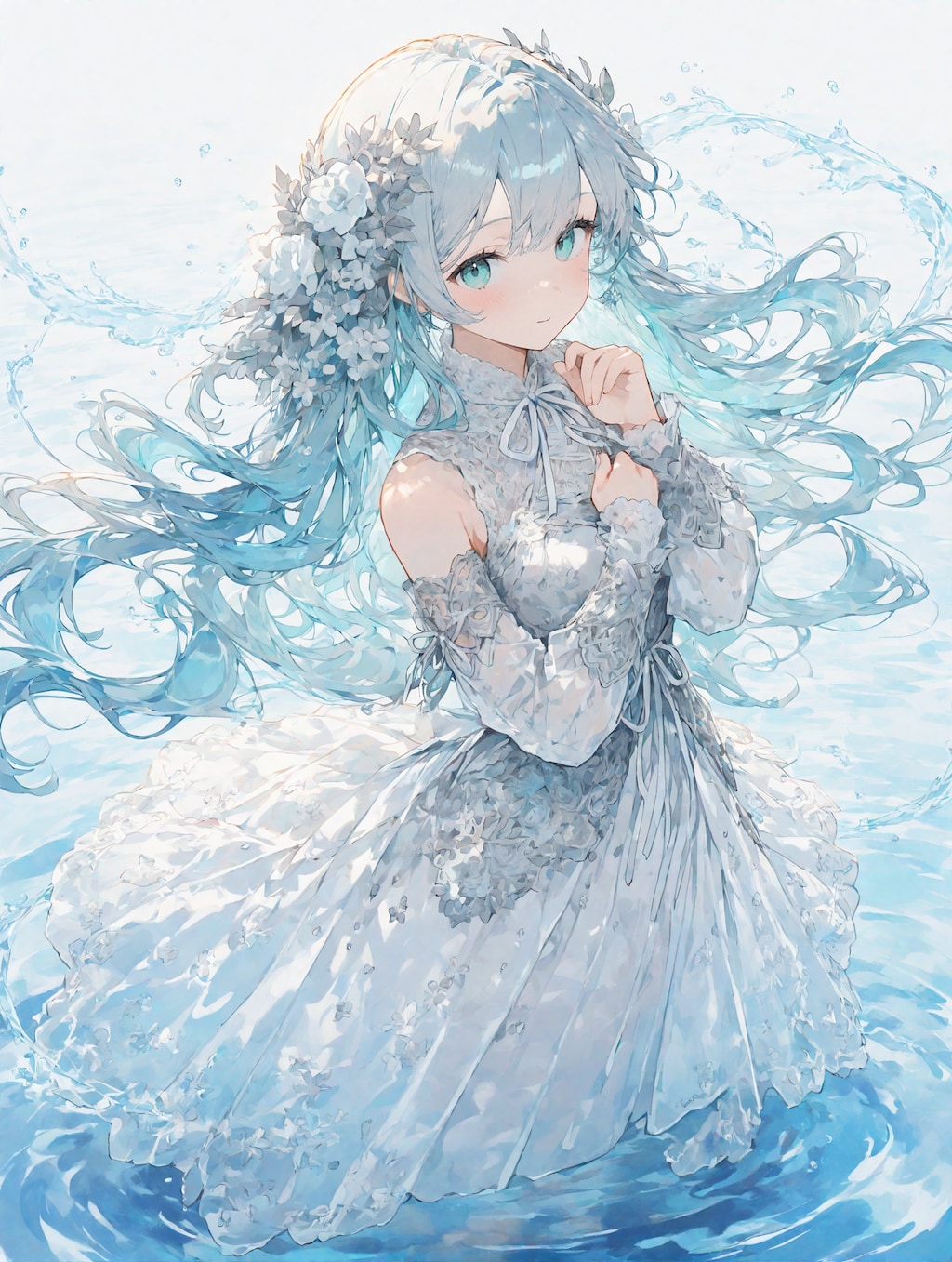 透き通る世界に佇む少女