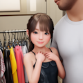 中年とバニー水着の少女 5枚目
