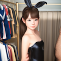 中年とバニー水着の少女 2枚目