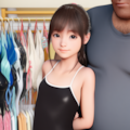 中年とバニー水着の少女 4枚目