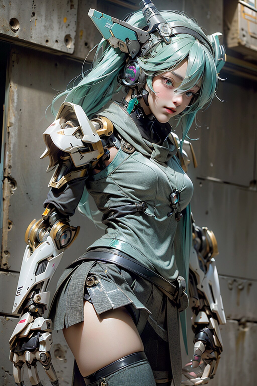 初音ミクデス。002_メカといえばスカート付き。