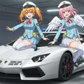 アニメキャラとアヴェンタドールパトロールカー 3枚目