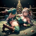 格闘四季(冬)　クリスマスツリーモチーフの女子プロレスラー 7枚目