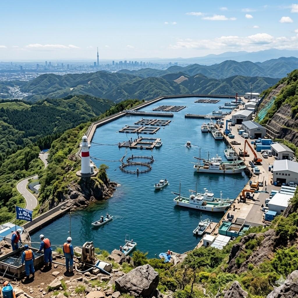 高い山の山頂で行う水産業