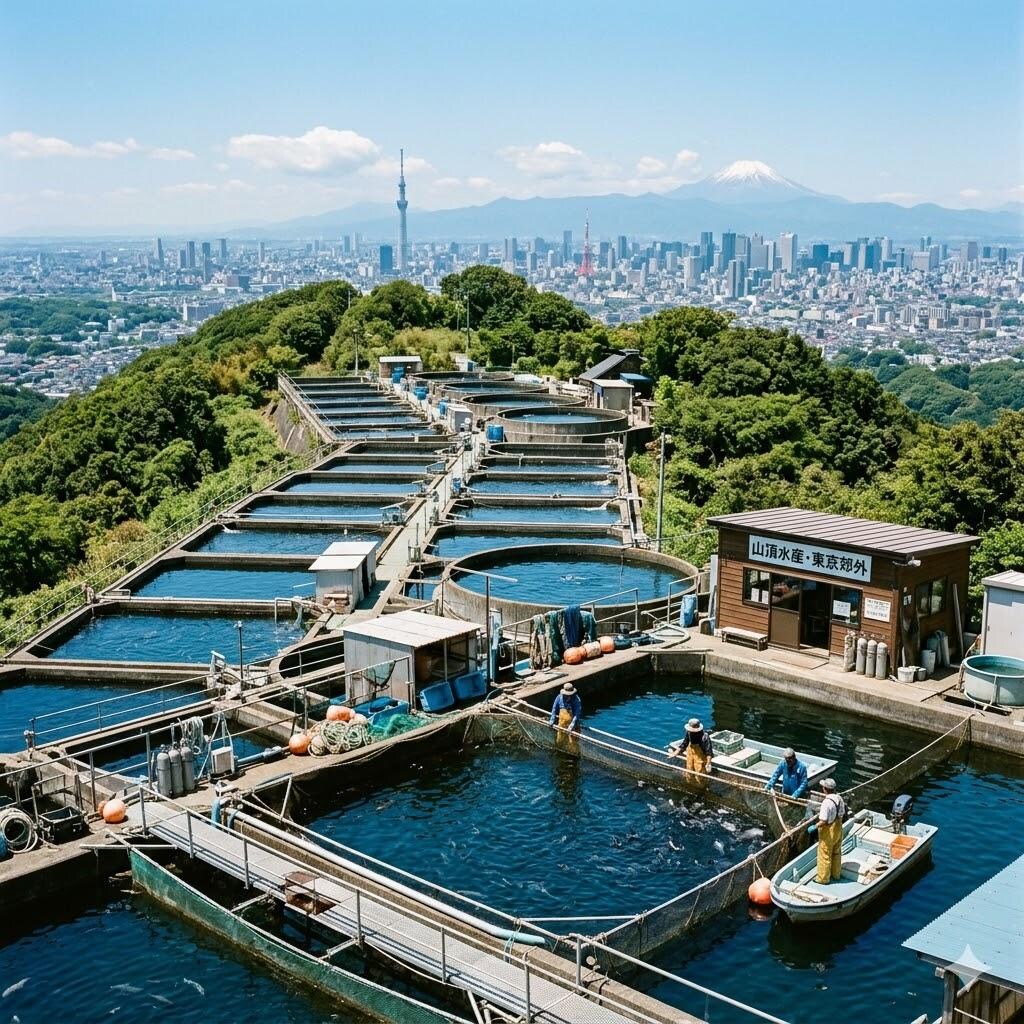 高い山の山頂で行う水産業