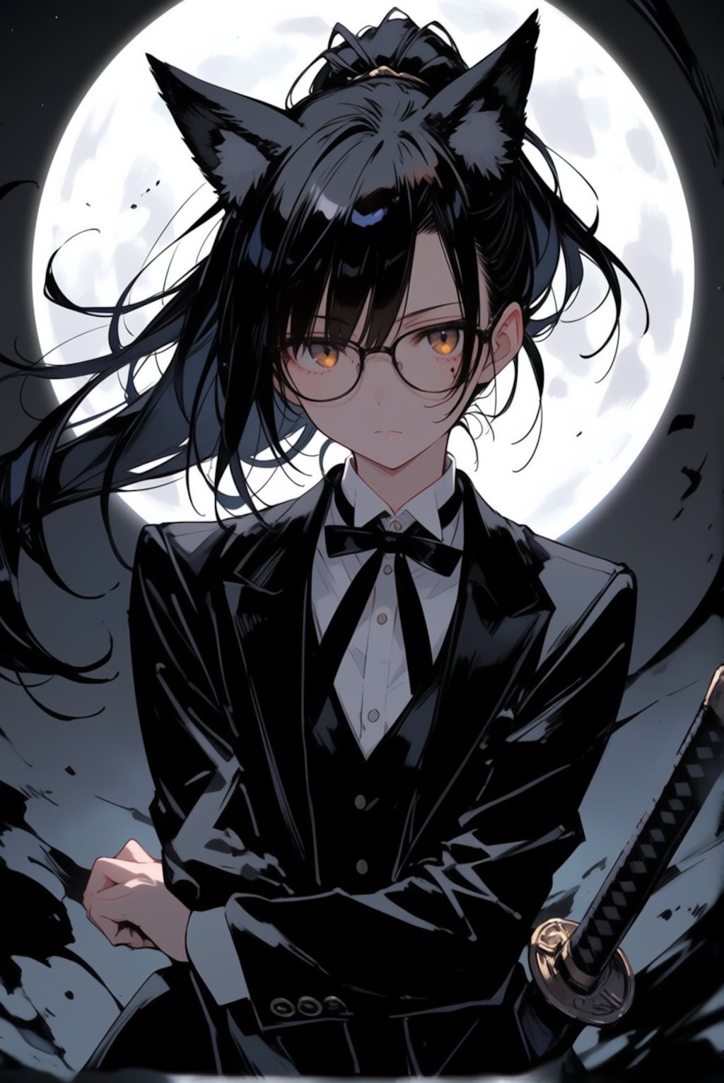 狼＋黒服＋刀