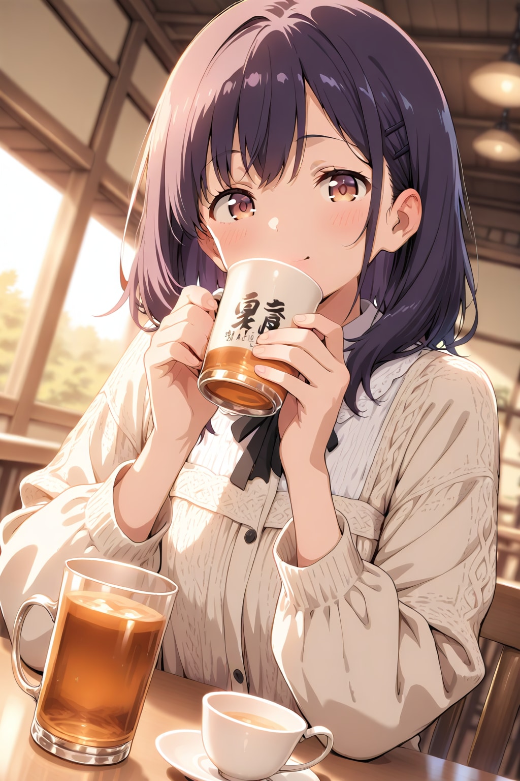 お茶を飲む彼女 | の人気AIイラスト・グラビア