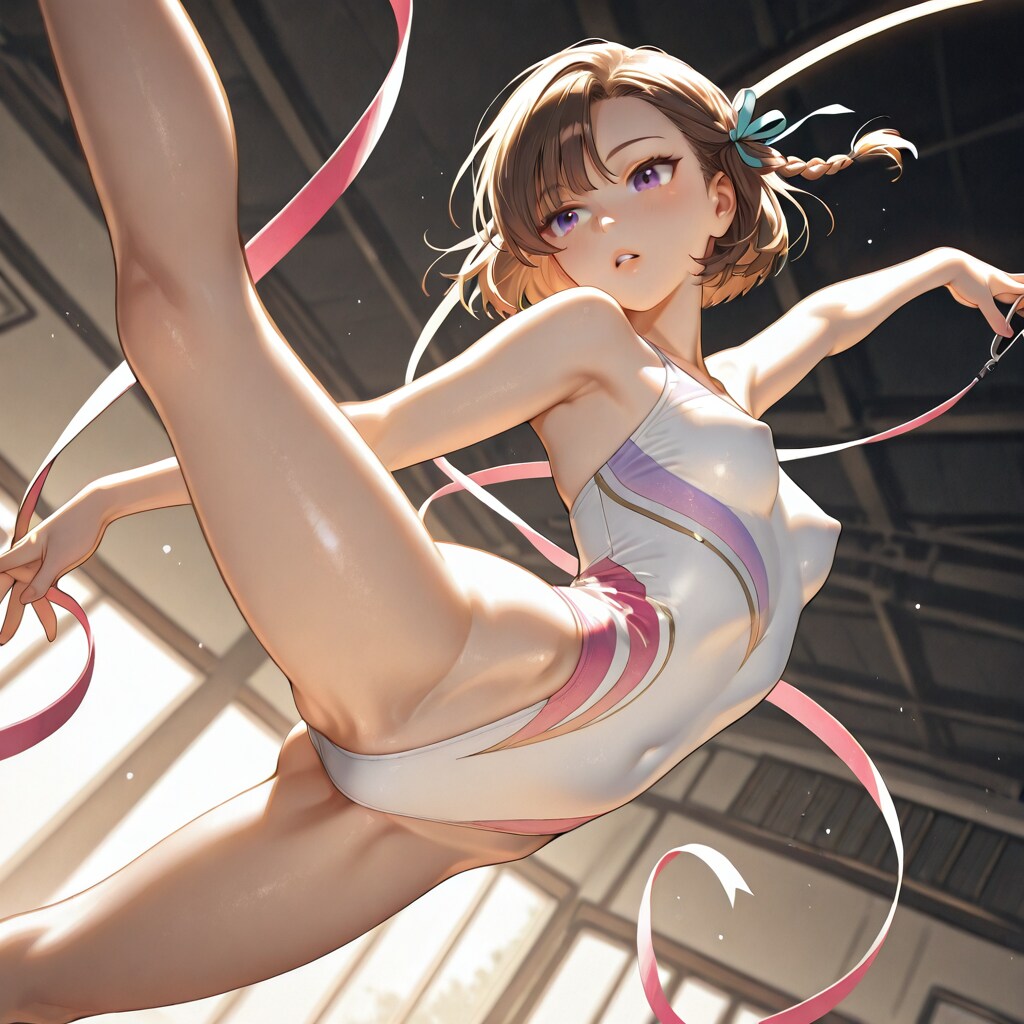 レオタードで新体操