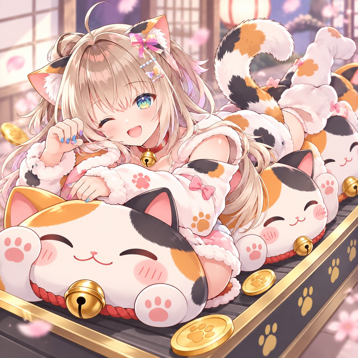 福来いにゃんにゃん招き猫（３）３時のアイドル　GPTimages2.5 | の人気AIイラスト・グラビア