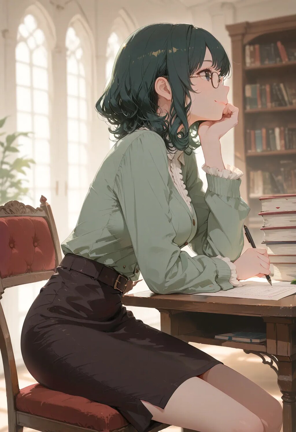 図書館利用者を増やすための企画を考える司書さん