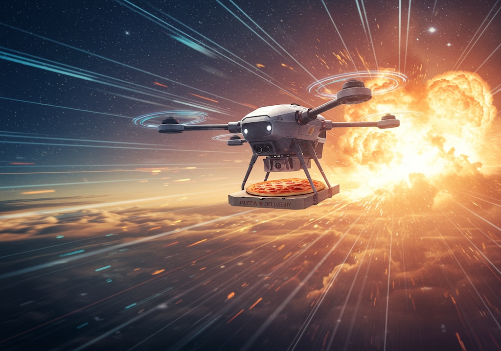 ピザのドローン宅配サービス