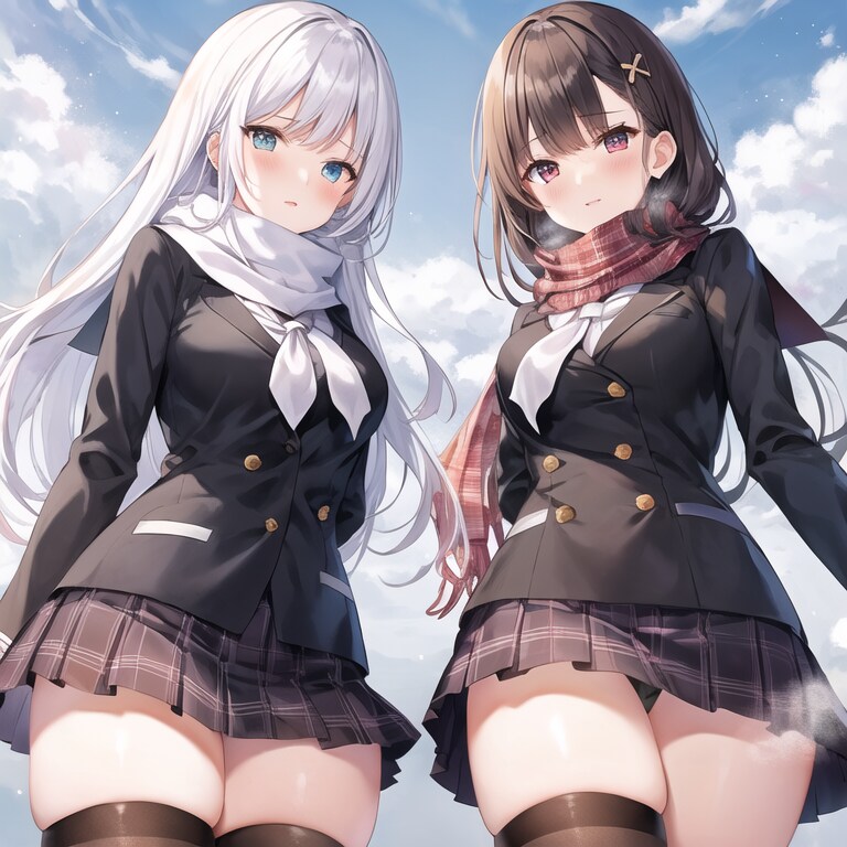 練習(冬の通学の光景)