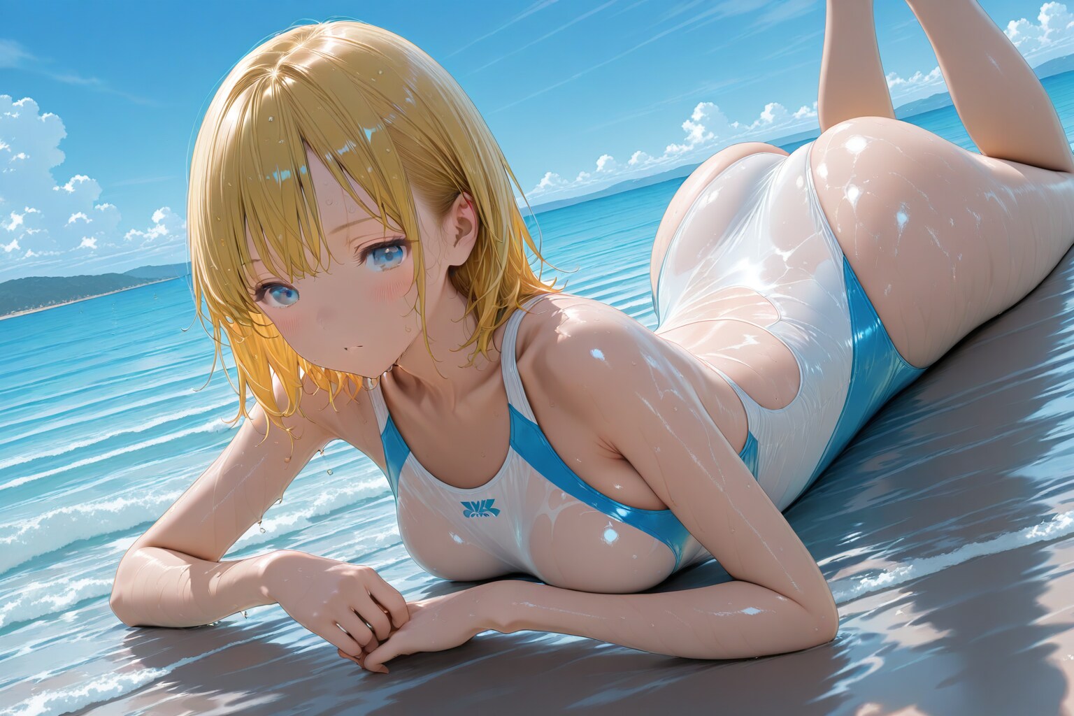 金髪さんと海1