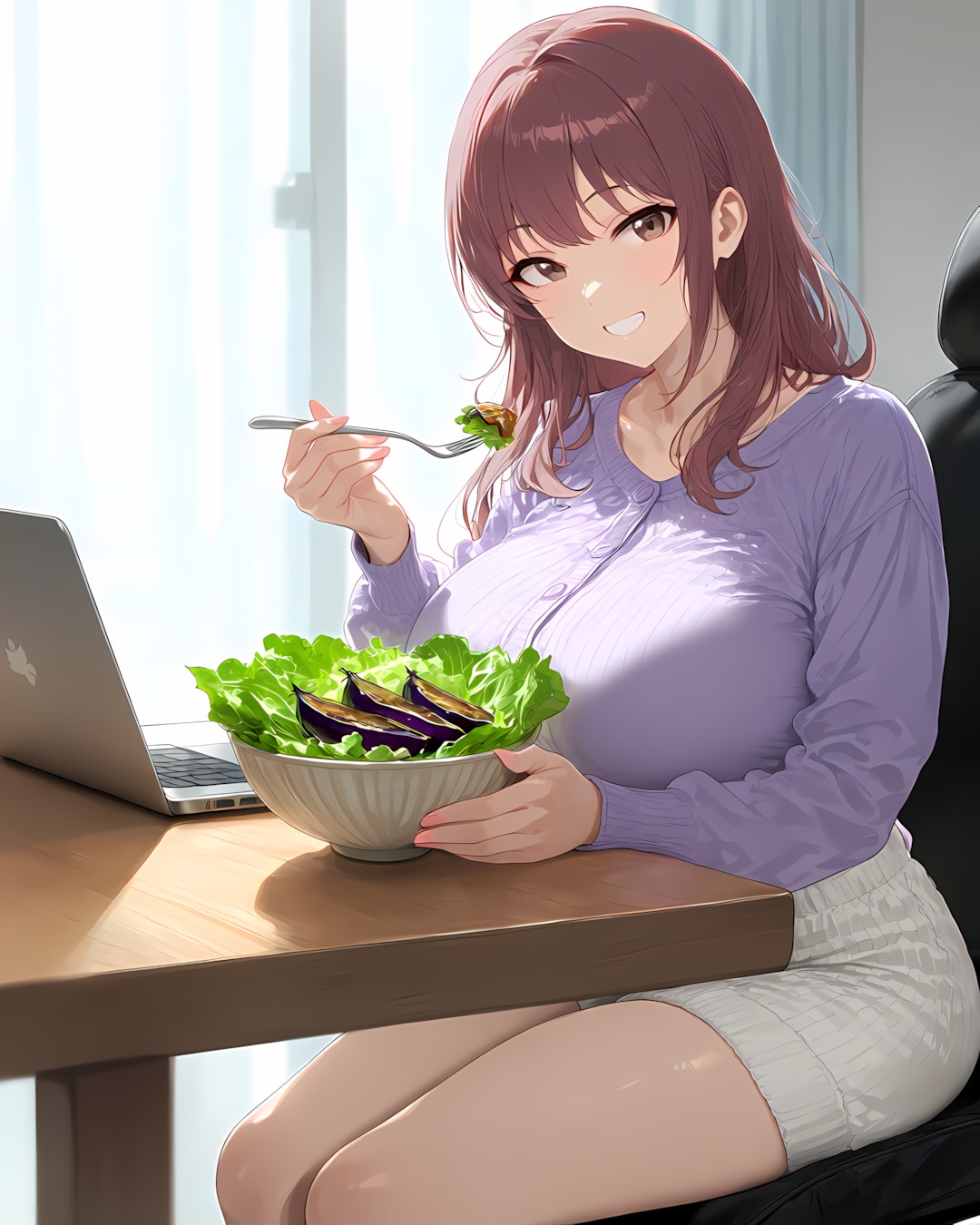 💻リモートランチは、なすサラダ🍆