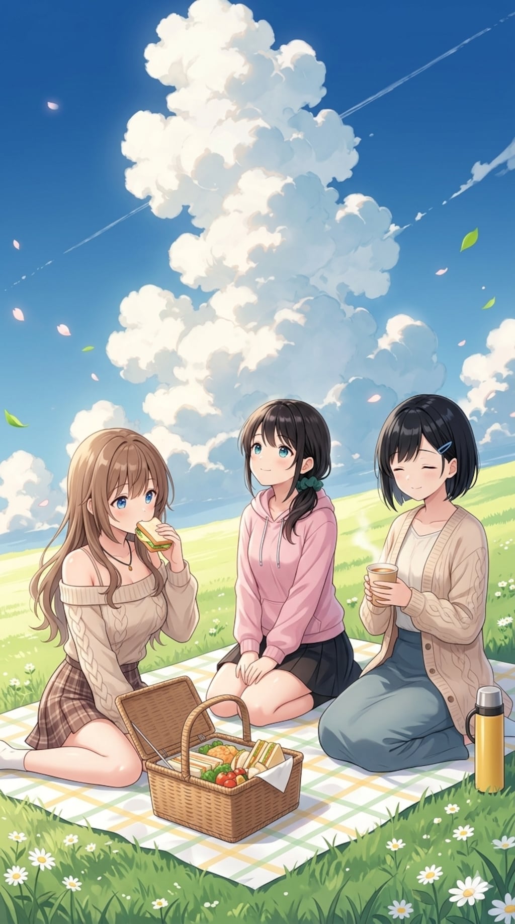 うちの子3人でピクニック