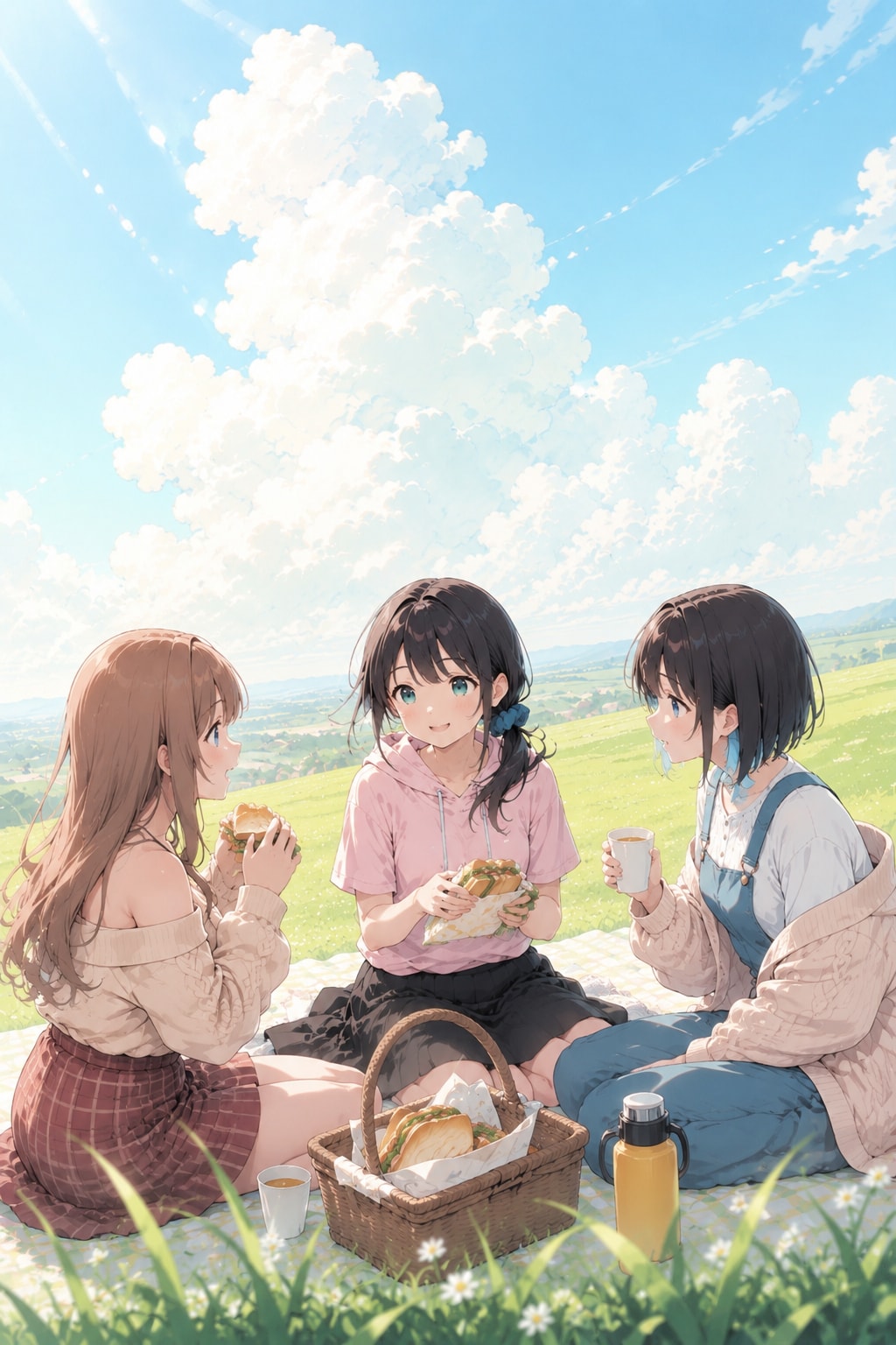 うちの子3人でピクニック