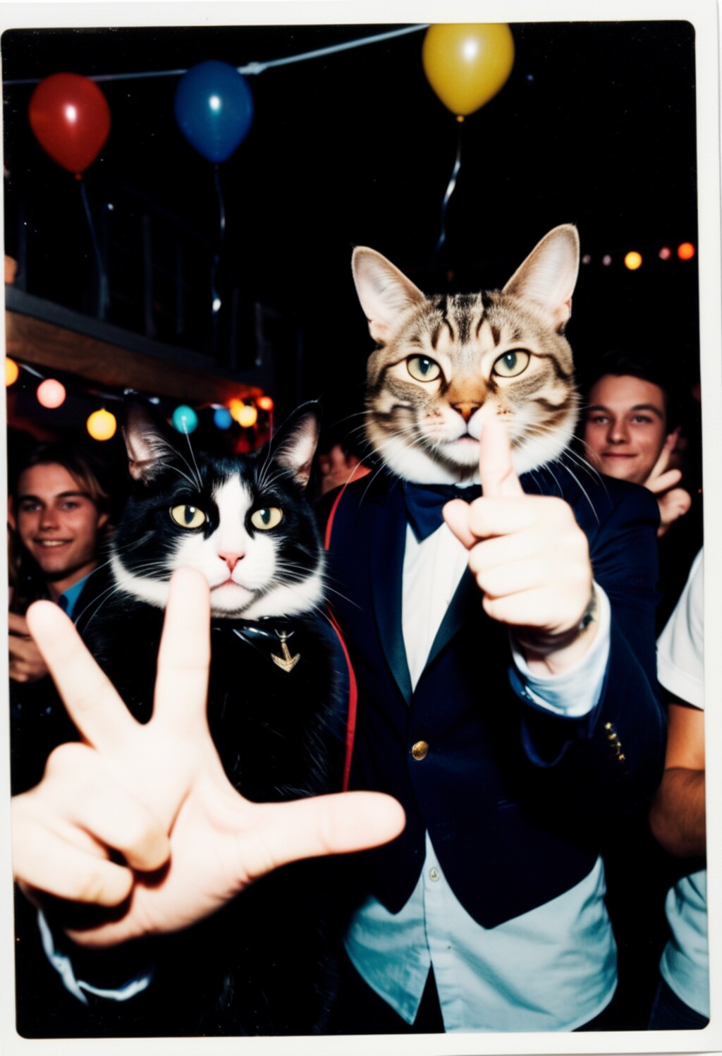 ピースのつもり、、にゃ。