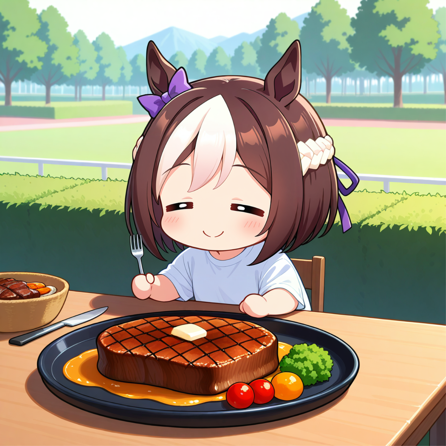 スペちゃんステーキを食べる | の人気AIイラスト・グラビア